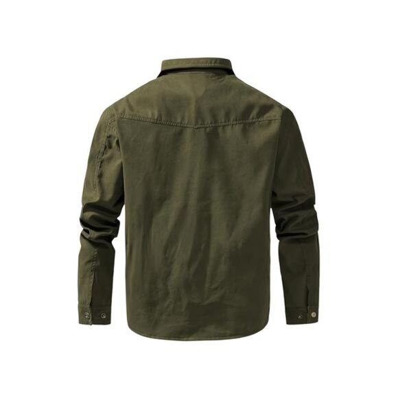 NWT Men's Olive Green Plaid Lined Shirt Jacket Shacket | Utility Style - Picture 4 of 6